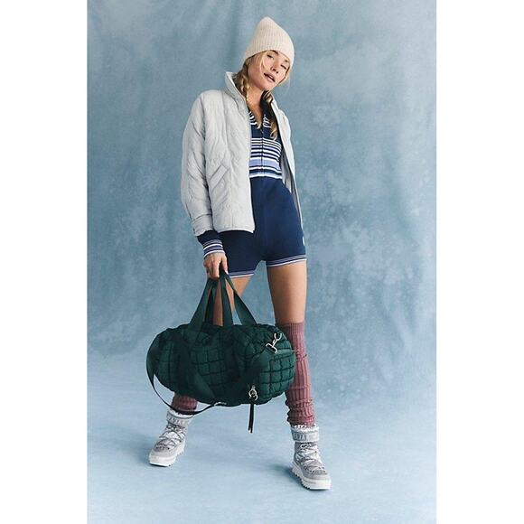 Free People Movement It's Cold Outside Playsuit Knit Textured Blue Romper Sz S - Picture 3 of 9